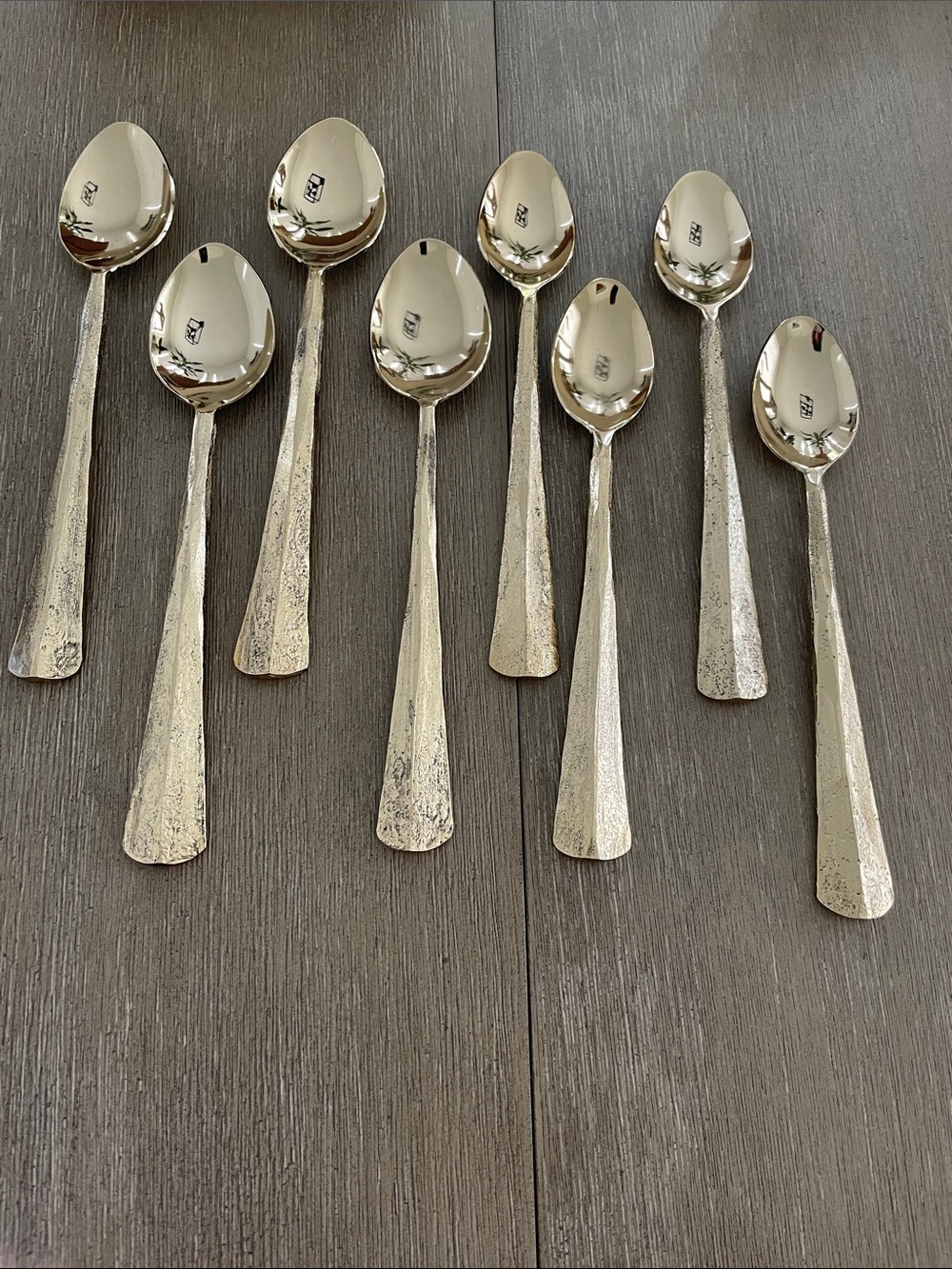 Pottery Barn Ridge Flatware Set (4 USED sets in gold)